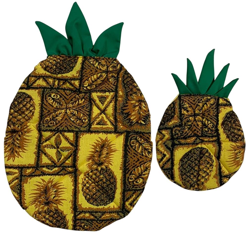 Vintage Polynesian Pineapple Hot Pad and Placemat Made In Hawaii